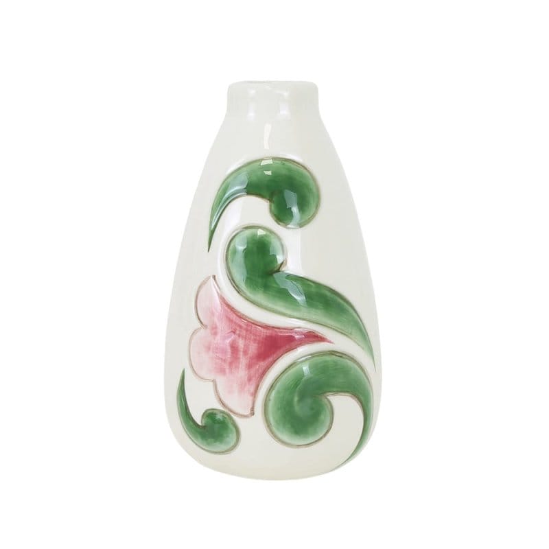 Heartwood Creek Cream Vase with Floral Motif By Jim Shore