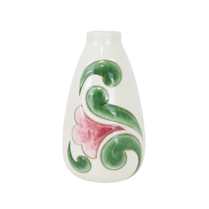 Heartwood Creek Cream Vase with Floral Motif By Jim Shore