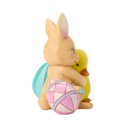 Heartwood Creek Easter Bunny Hugging Duckling Figurine By Jim Shore