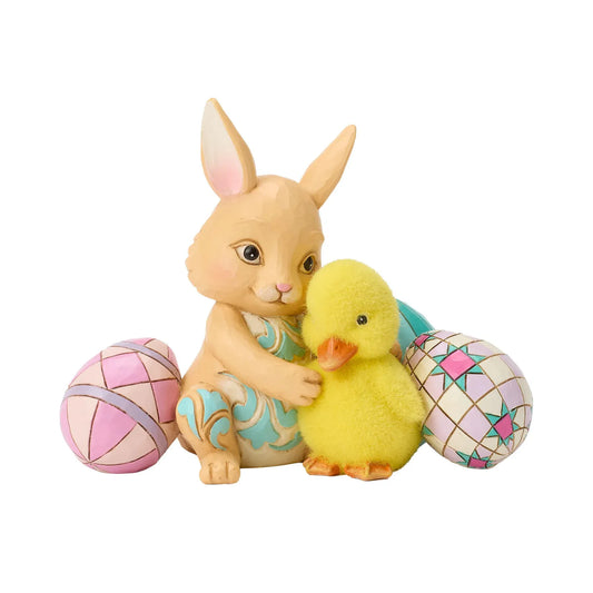 Heartwood Creek Easter Bunny Hugging Duckling Figurine By Jim Shore