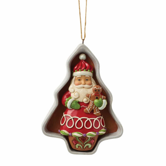 Heartwood Creek Gingerbread Cookie Cutter Santa Hanging Ornament By Jim Shore