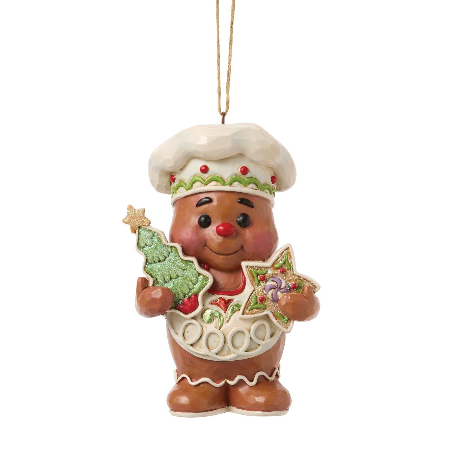 Heartwood Creek Gingerbread Jolly Chracter with Cookies Figurine By Jim Shore