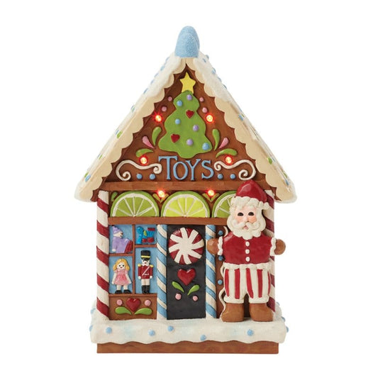 Heartwood Creek Gingerbread LED Toy Shop Figurine By Jim Shore