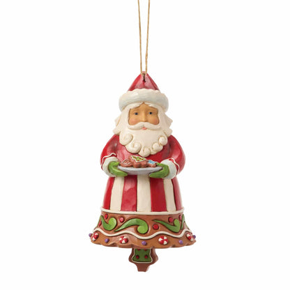 Heartwood Creek Gingerbread Santa Bell Hanging Ornament By Jim Shore