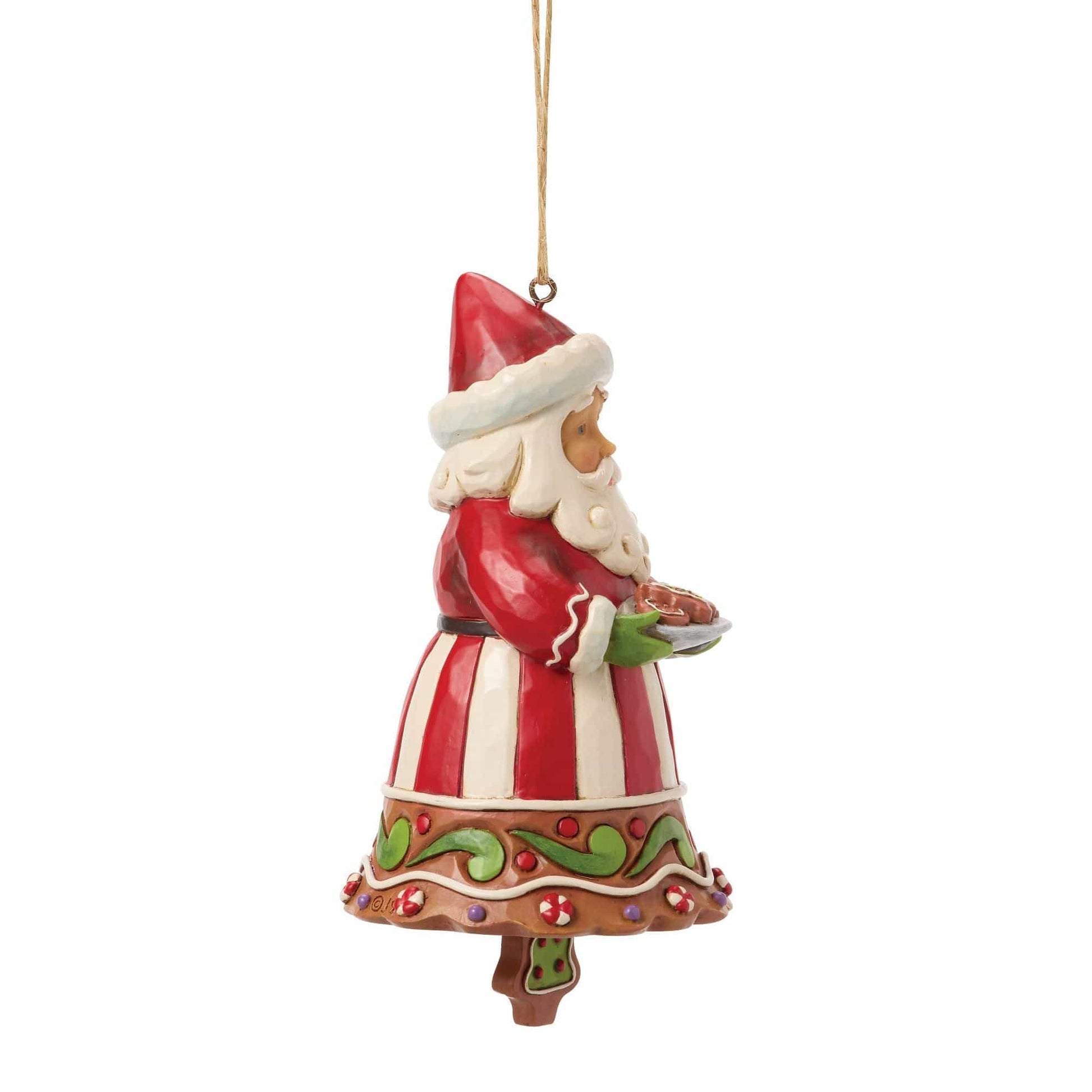 Heartwood Creek Gingerbread Santa Bell Hanging Ornament By Jim Shore