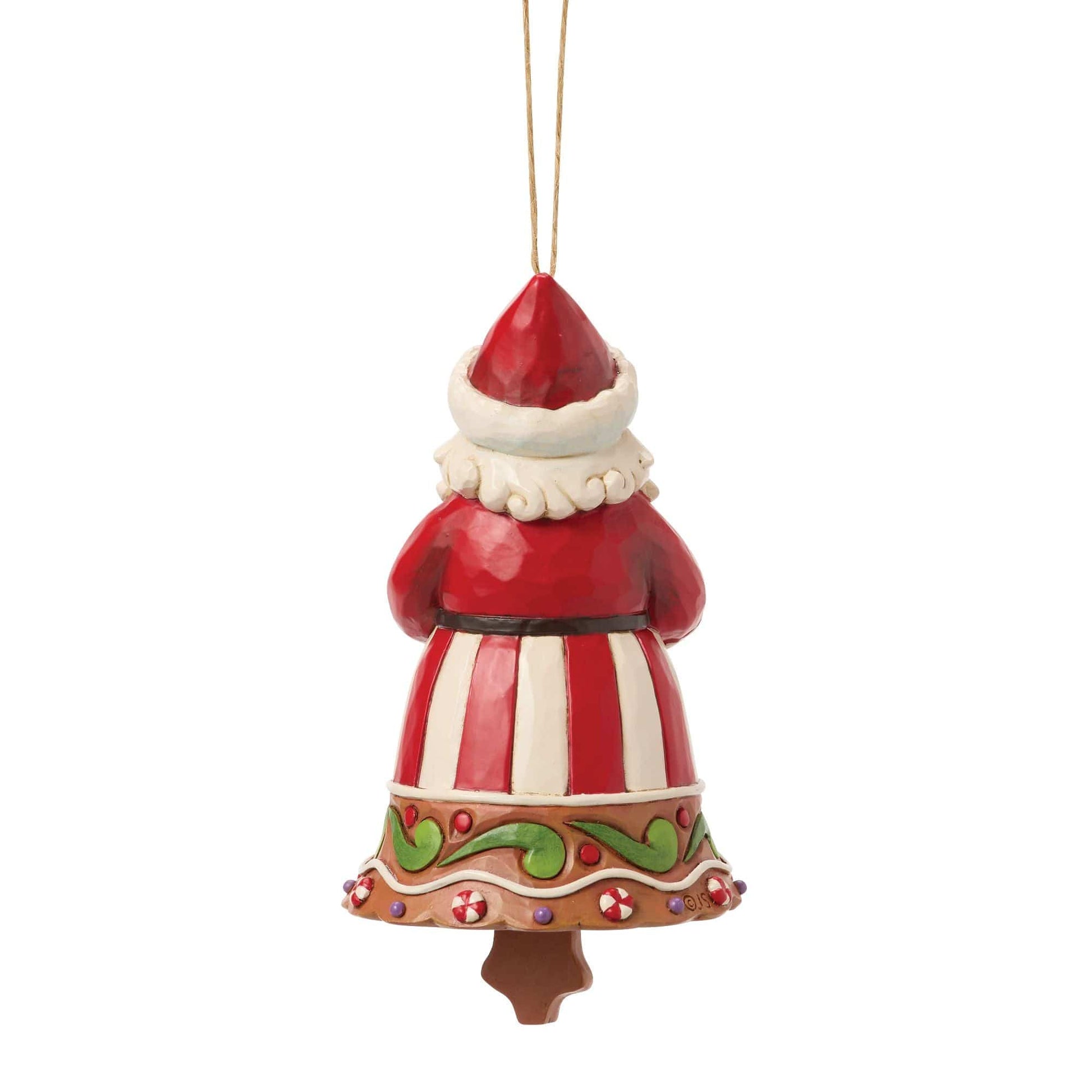 Heartwood Creek Gingerbread Santa Bell Hanging Ornament By Jim Shore