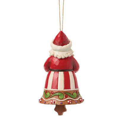 Heartwood Creek Gingerbread Santa Bell Hanging Ornament By Jim Shore