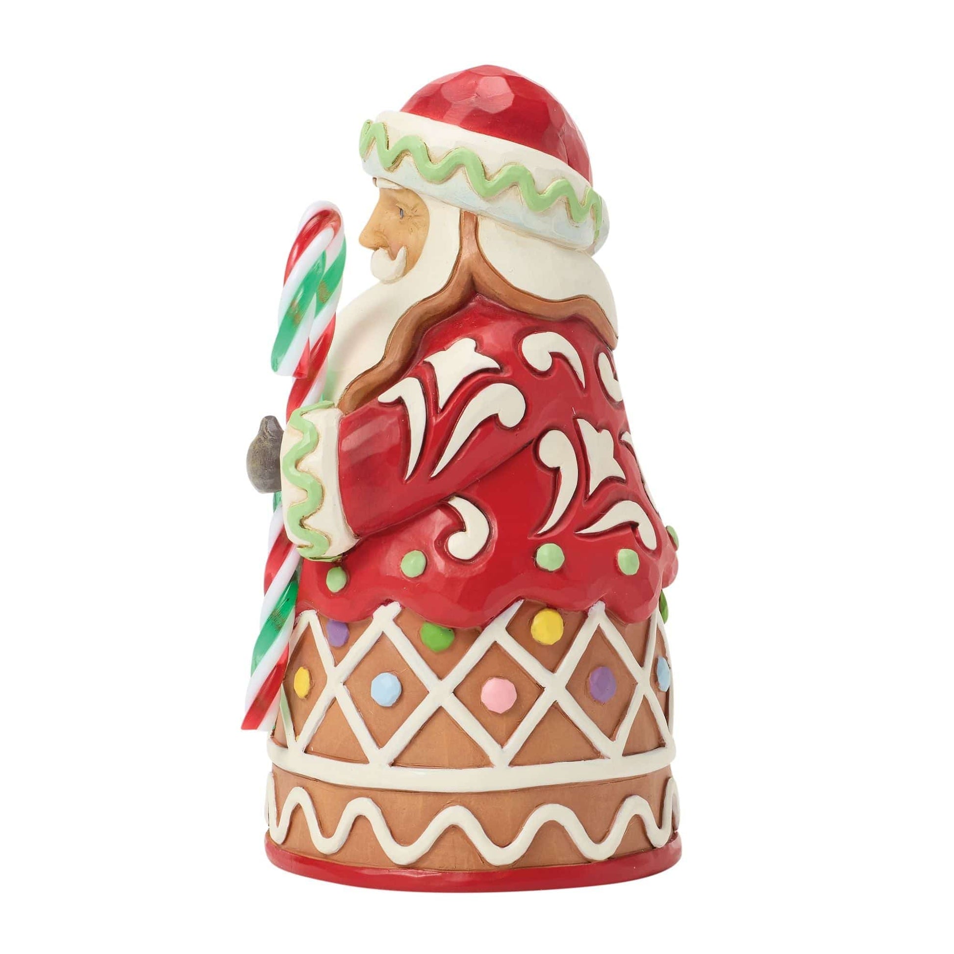 Heartwood Creek Gingerbread Santa with Candy Cane Pint-Sized Figurine By Jim Shore