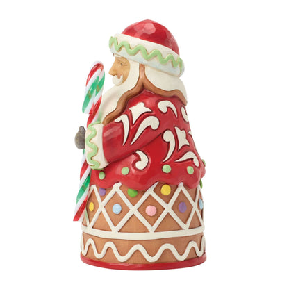 Heartwood Creek Gingerbread Santa with Candy Cane Pint-Sized Figurine By Jim Shore