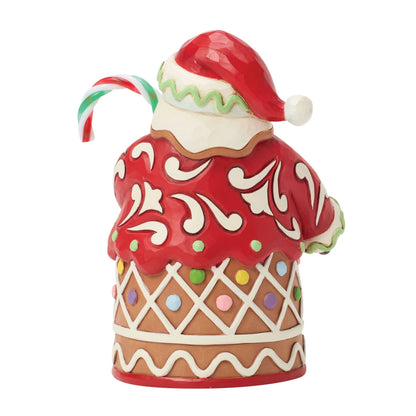 Heartwood Creek Gingerbread Santa with Candy Cane Pint-Sized Figurine By Jim Shore
