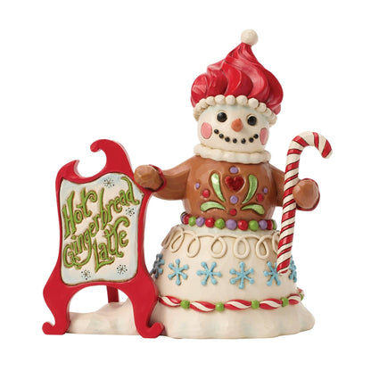 Heartwood Creek Gingerbread Snowman with Sign Figurine By Jim Shore