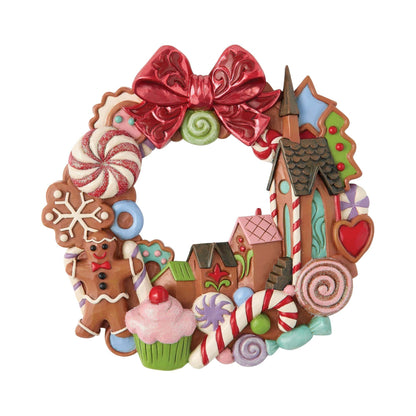 Heartwood Creek Gingerbread Wall Hanging Wreath Scene Figurine By Jim Shore