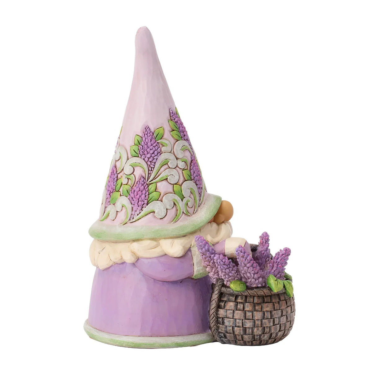 Heartwood Creek Gnome W Basket Of Lilac Figurine By Jim Shore