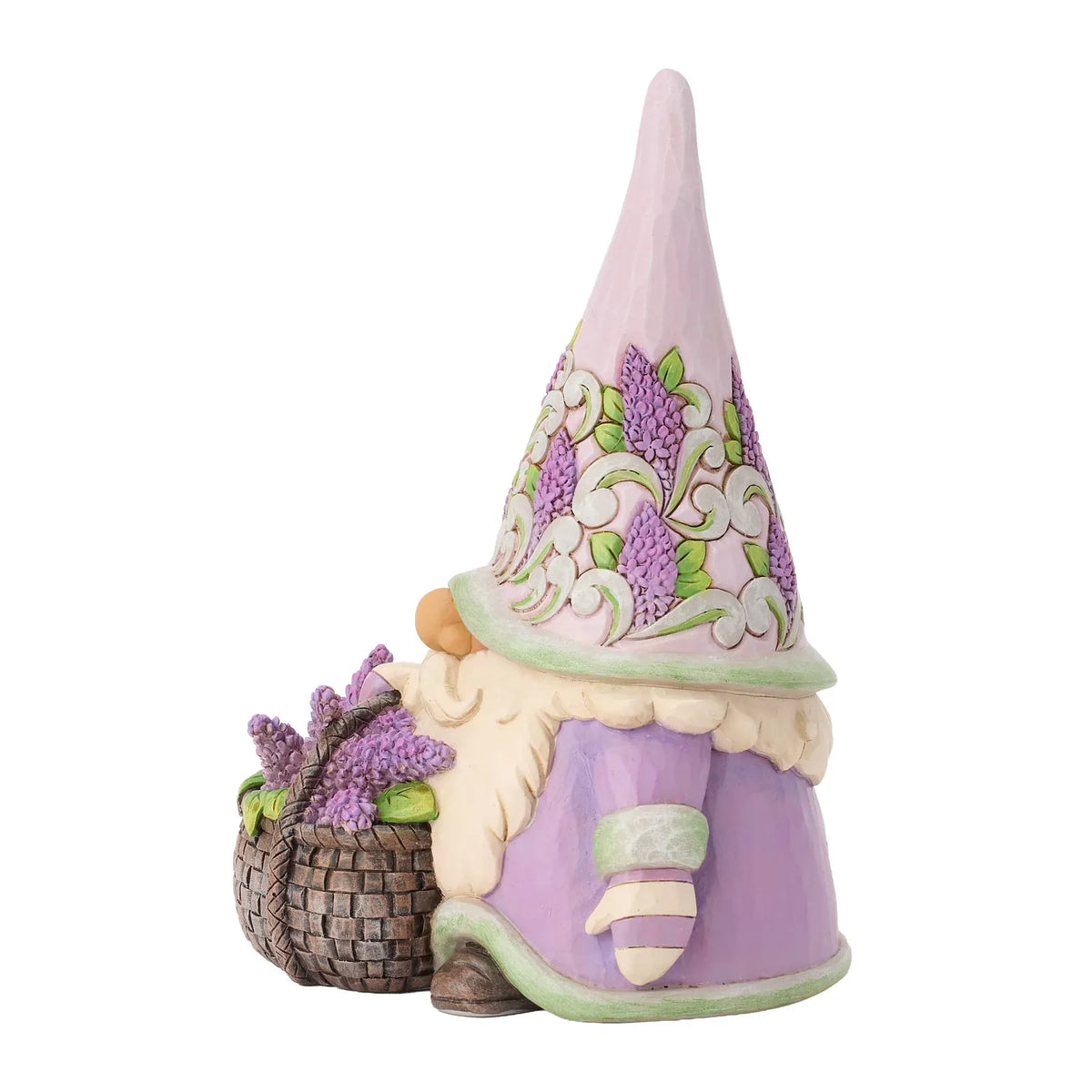 Heartwood Creek Gnome W Basket Of Lilac Figurine By Jim Shore