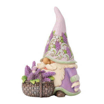 Heartwood Creek Gnome W Basket Of Lilac Figurine By Jim Shore