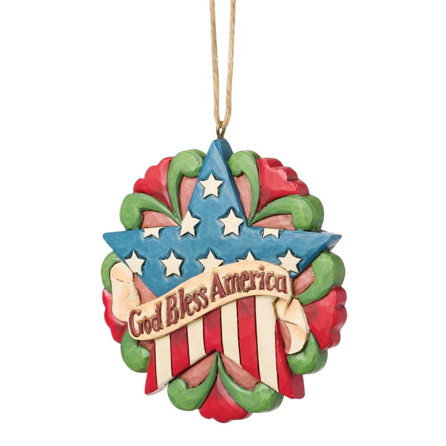 Heartwood Creek God Bless America Hanging Ornament By Jim Shore