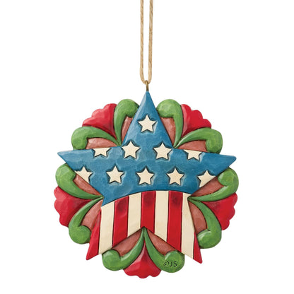 Heartwood Creek God Bless America Hanging Ornament By Jim Shore