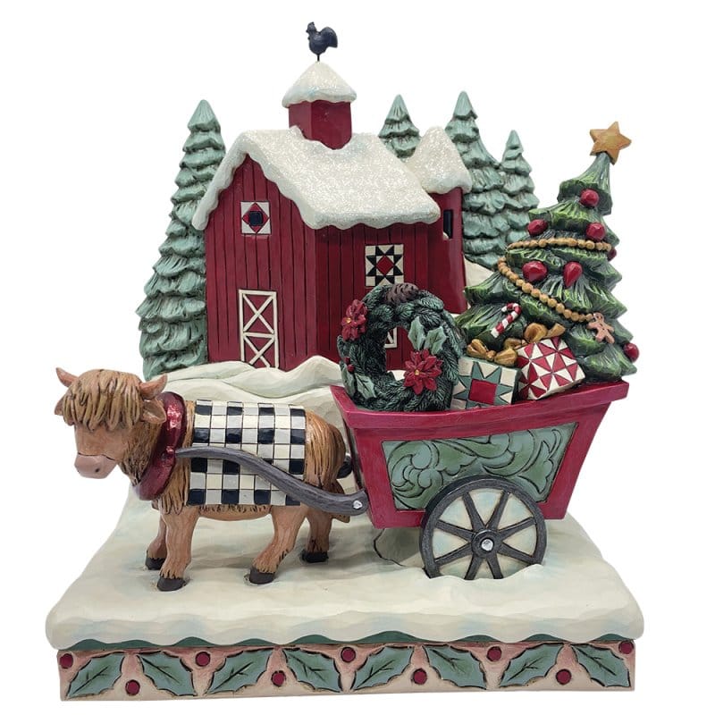 Heartwood Creek Highland Glen Barn Scene Figurine By Jim Shore