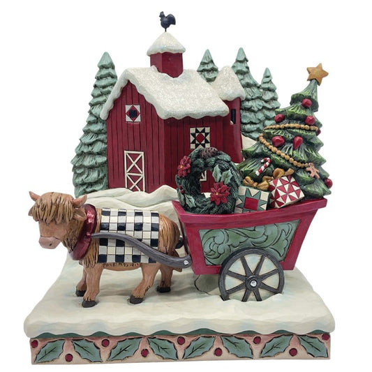 Heartwood Creek Highland Glen Barn Scene Figurine By Jim Shore