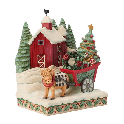 Heartwood Creek Highland Glen Barn Scene Figurine By Jim Shore