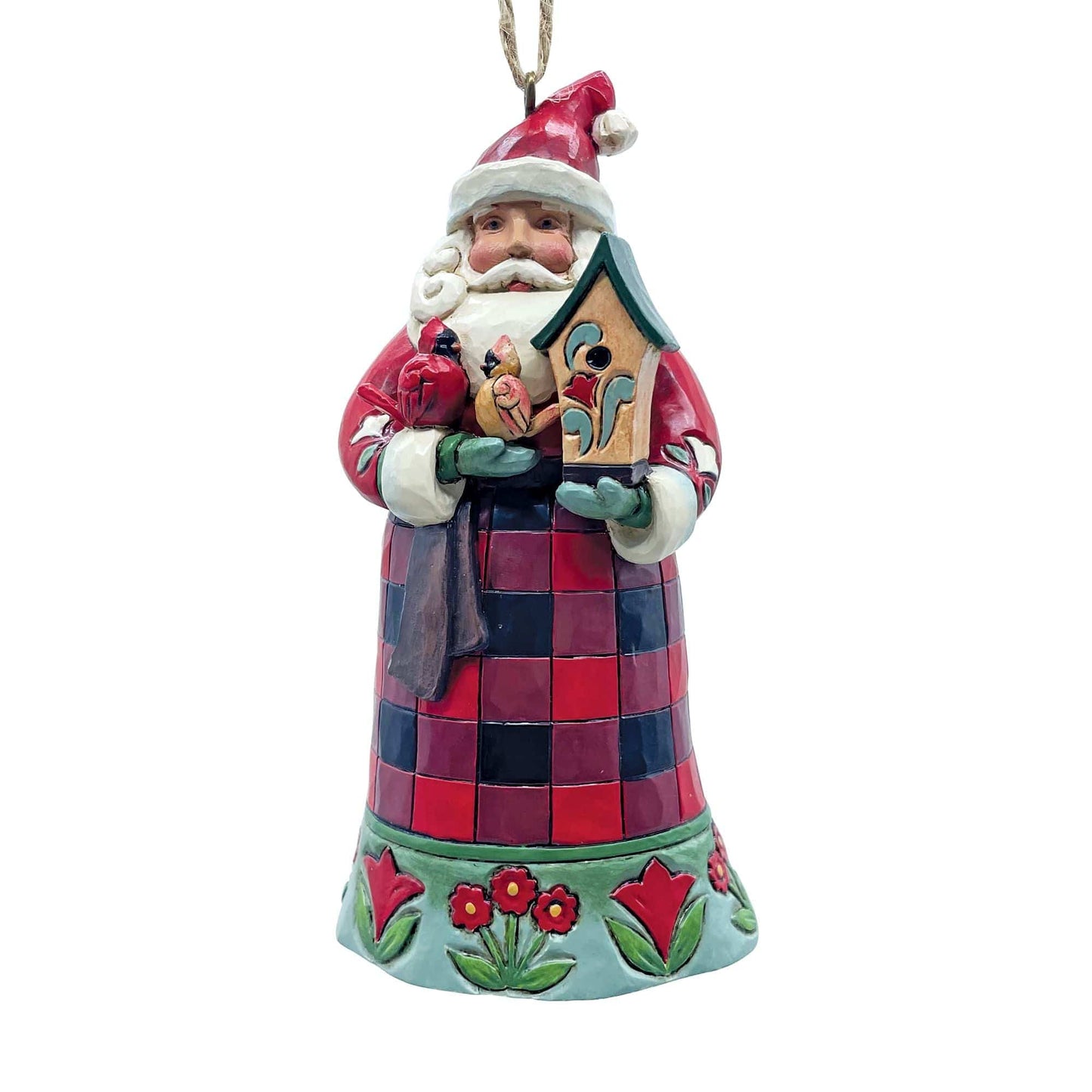 Heartwood Creek Highland Glen Santa Cardinal Hanging Ornament By Jim Shore