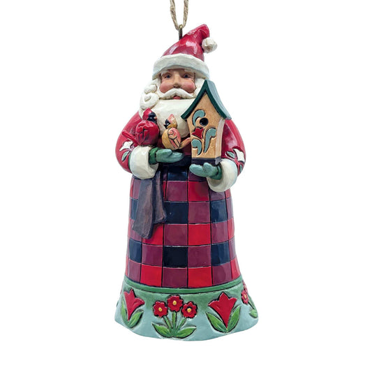 Heartwood Creek Highland Glen Santa Cardinal Hanging Ornament By Jim Shore