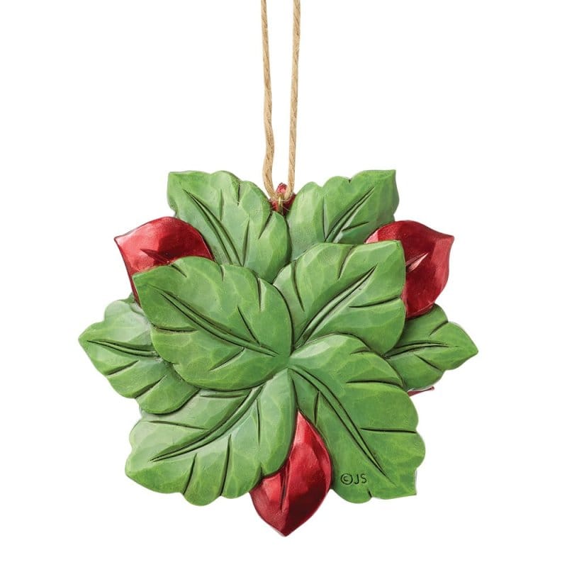 Heartwood Creek Legend Christmas Poinsettia Hanging Ornament By Jim Shore