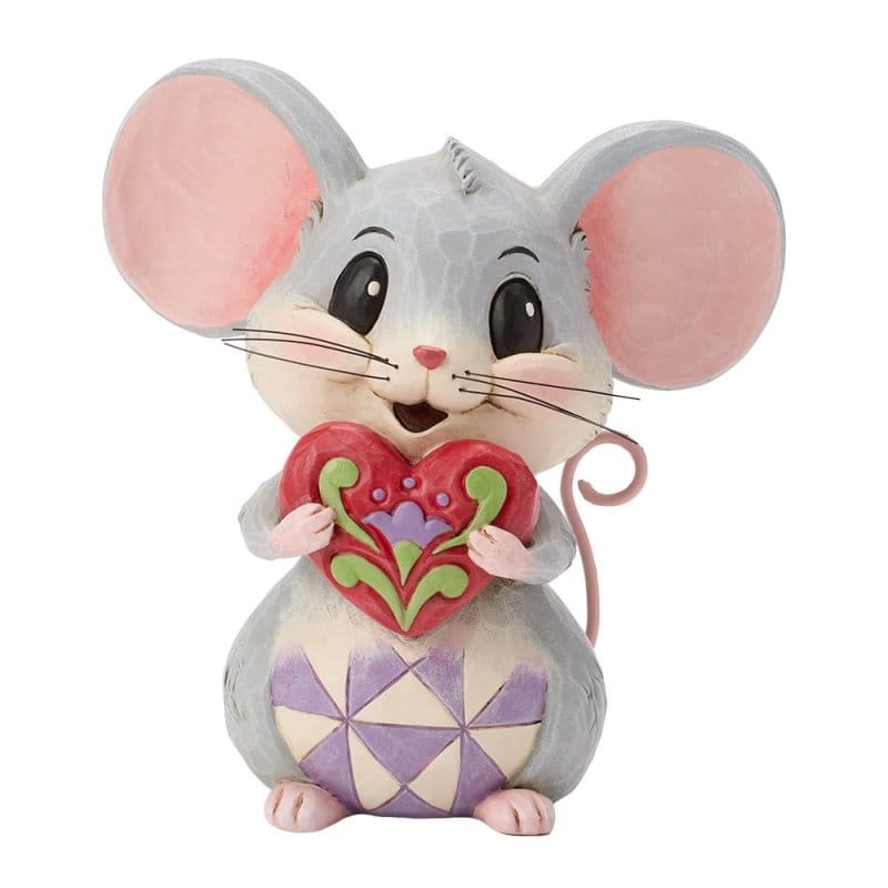 Heartwood Creek Mouse Holding A Heart Figurine By Jim Shore