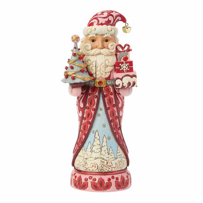 Heartwood Creek Nutcracker Santa Tree Red and Pink Figurine By Jim Shore