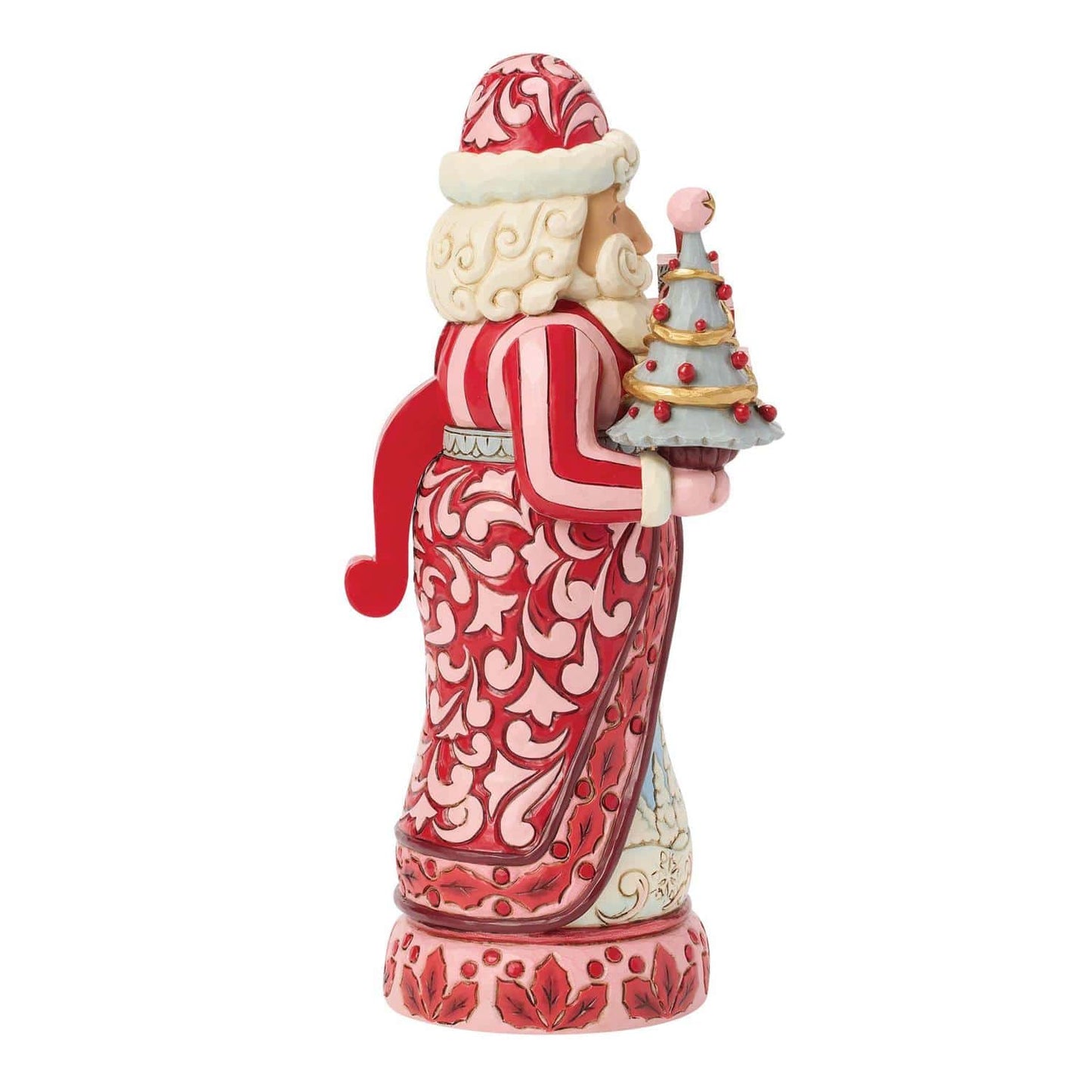 Heartwood Creek Nutcracker Santa Tree Red and Pink Figurine By Jim Shore