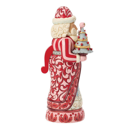 Heartwood Creek Nutcracker Santa Tree Red and Pink Figurine By Jim Shore