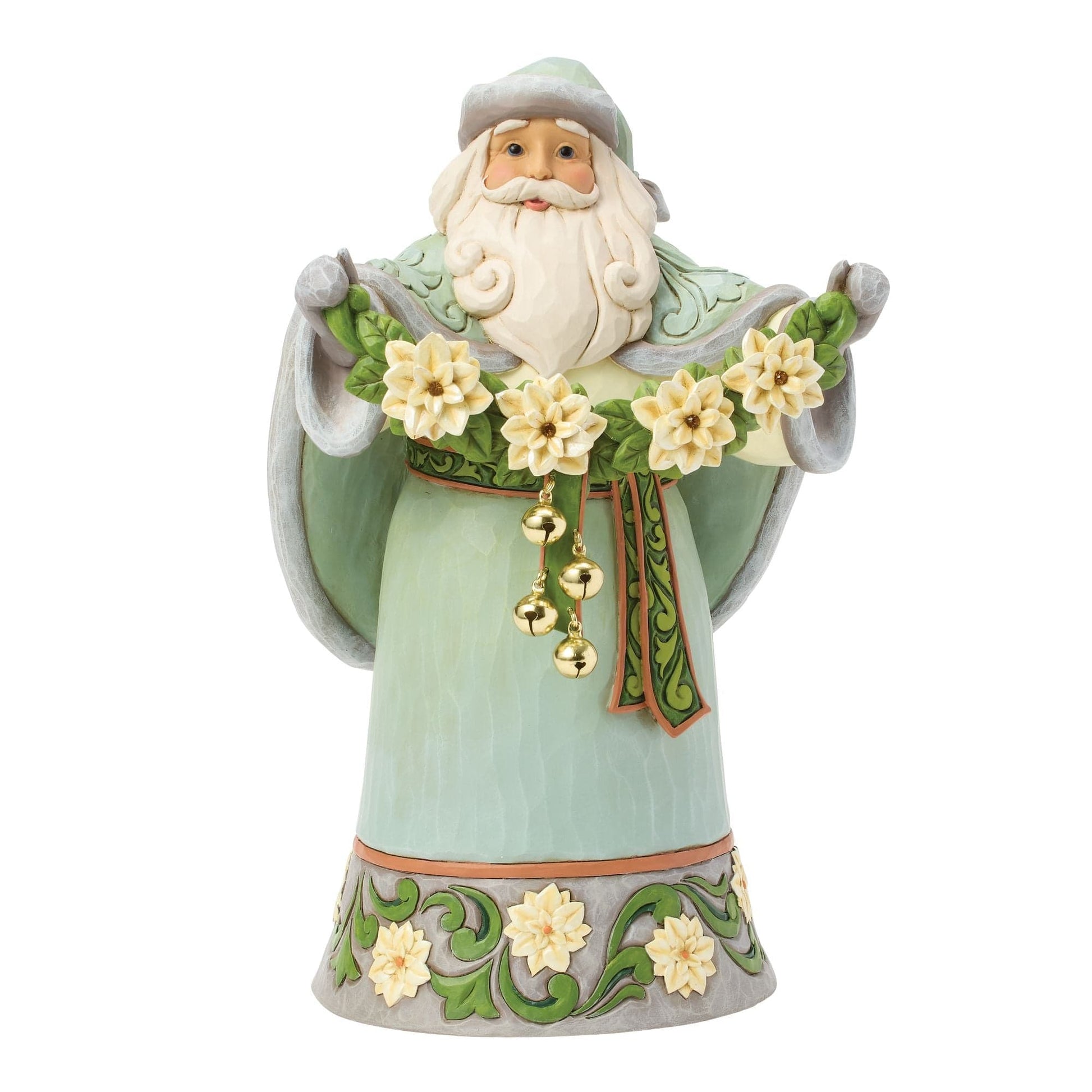Heartwood Creek Opal and Moss Santa White Figurine By Jim Shore