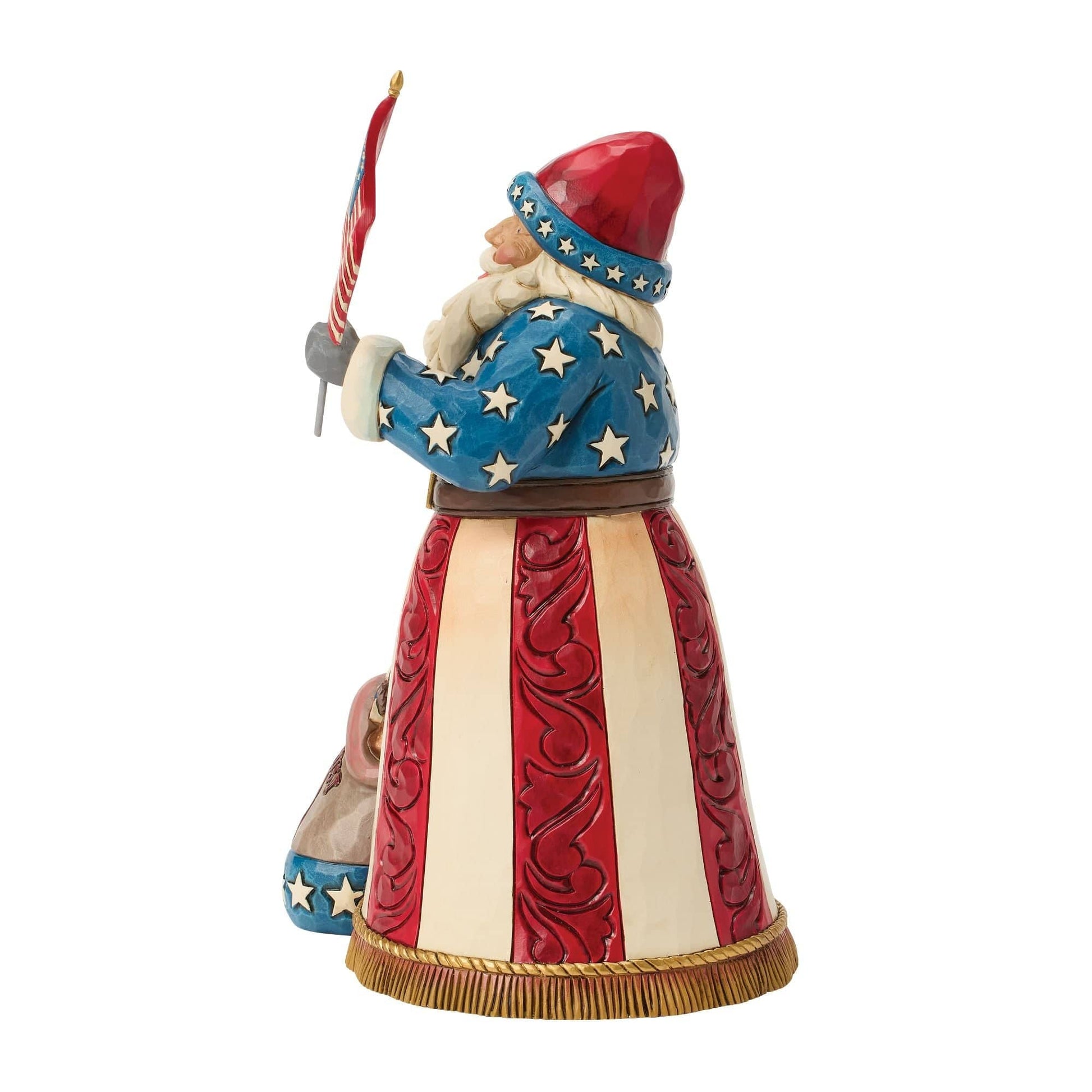 Heartwood Creek Patriotic Santa With Flag Figurine By Jim Shore