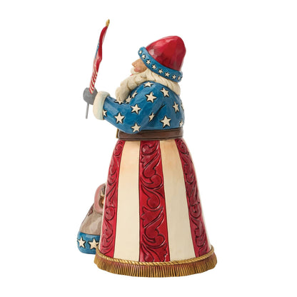 Heartwood Creek Patriotic Santa With Flag Figurine By Jim Shore