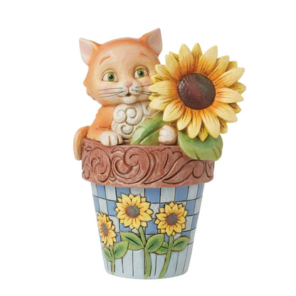 Heartwood Creek Paws 'n' Petals Cat in Flowerpot Figurine By Jim Shore