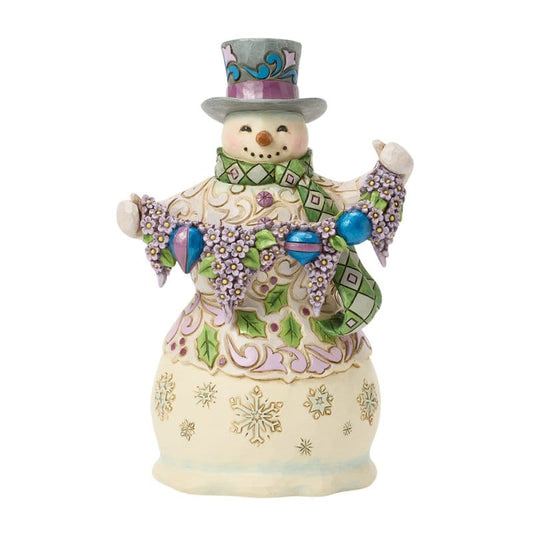 Heartwood Creek Purple Snowman Figurine By Jim Shore