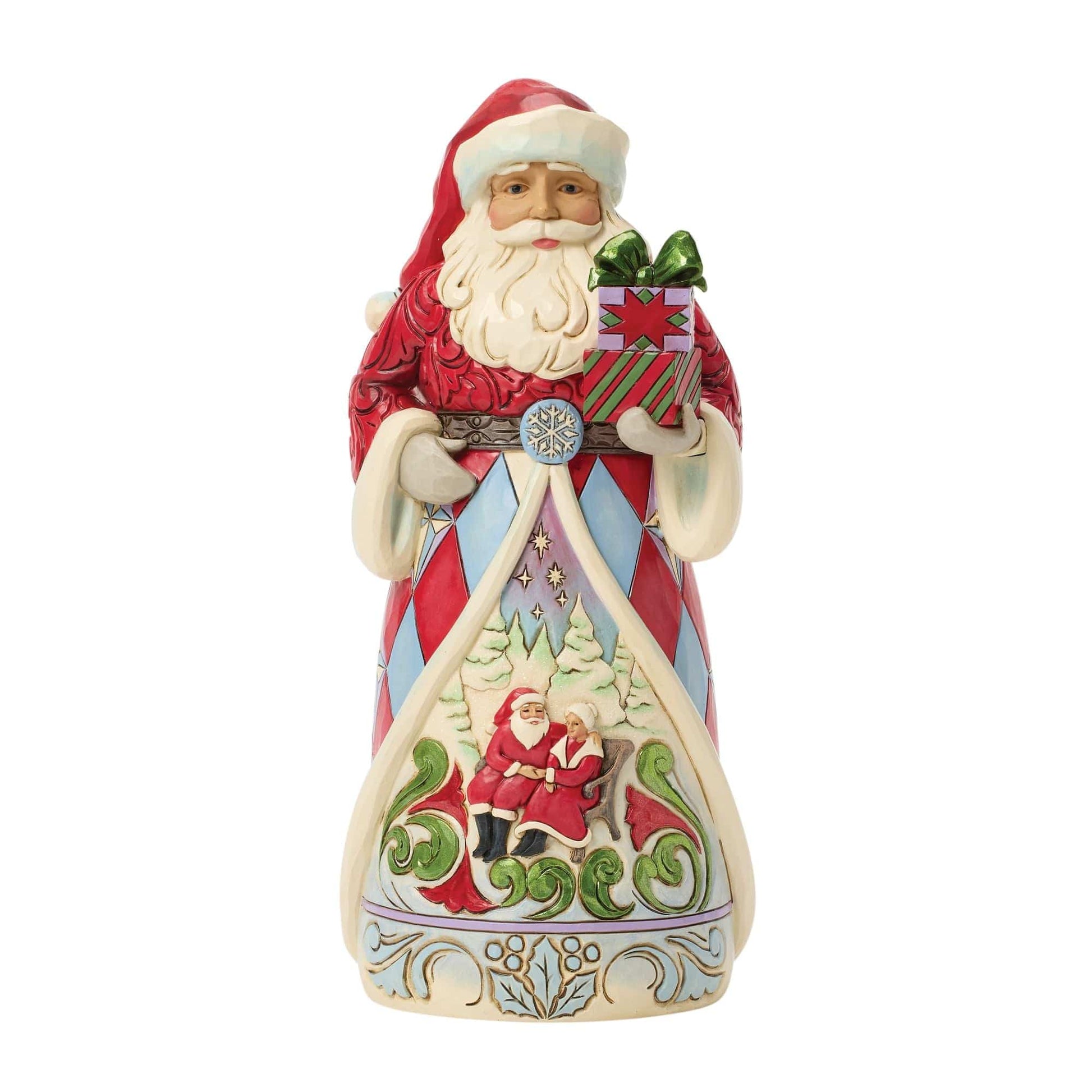 Heartwood Creek Santa and Mrs Claus Skirt Scene Figurine By Jim Shore