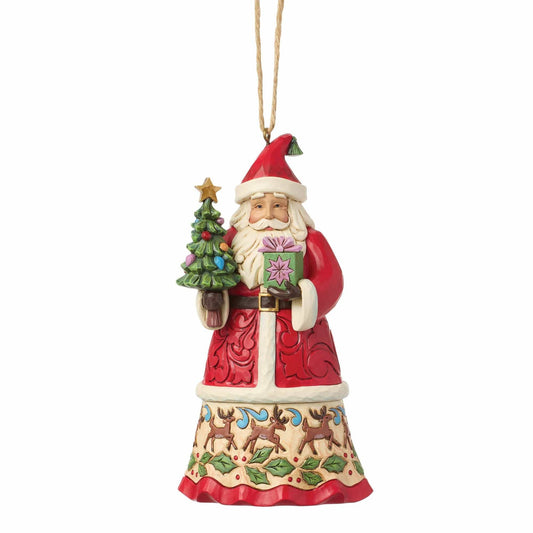 Heartwood Creek Santa With Gifts Hanging Ornament By Jim Shore