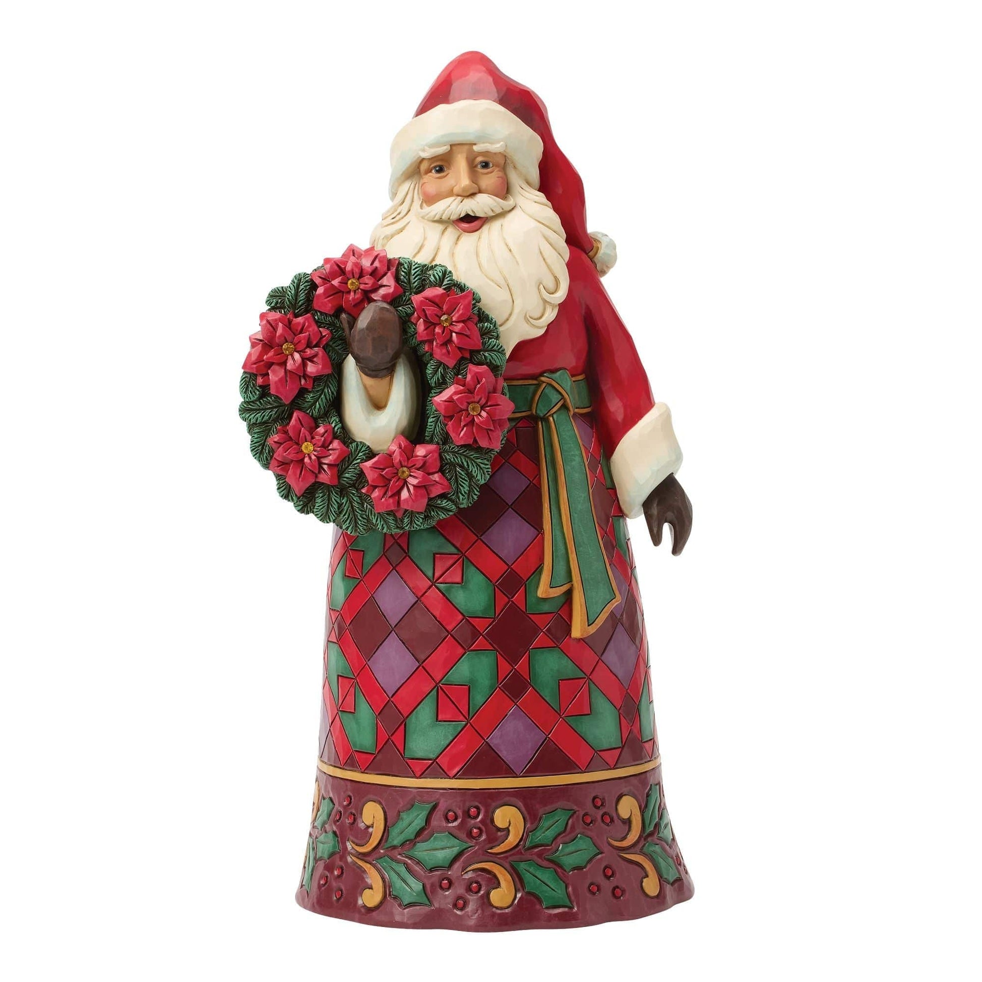 Heartwood Creek Santa With Poinsettia Figurine By Jim Shore