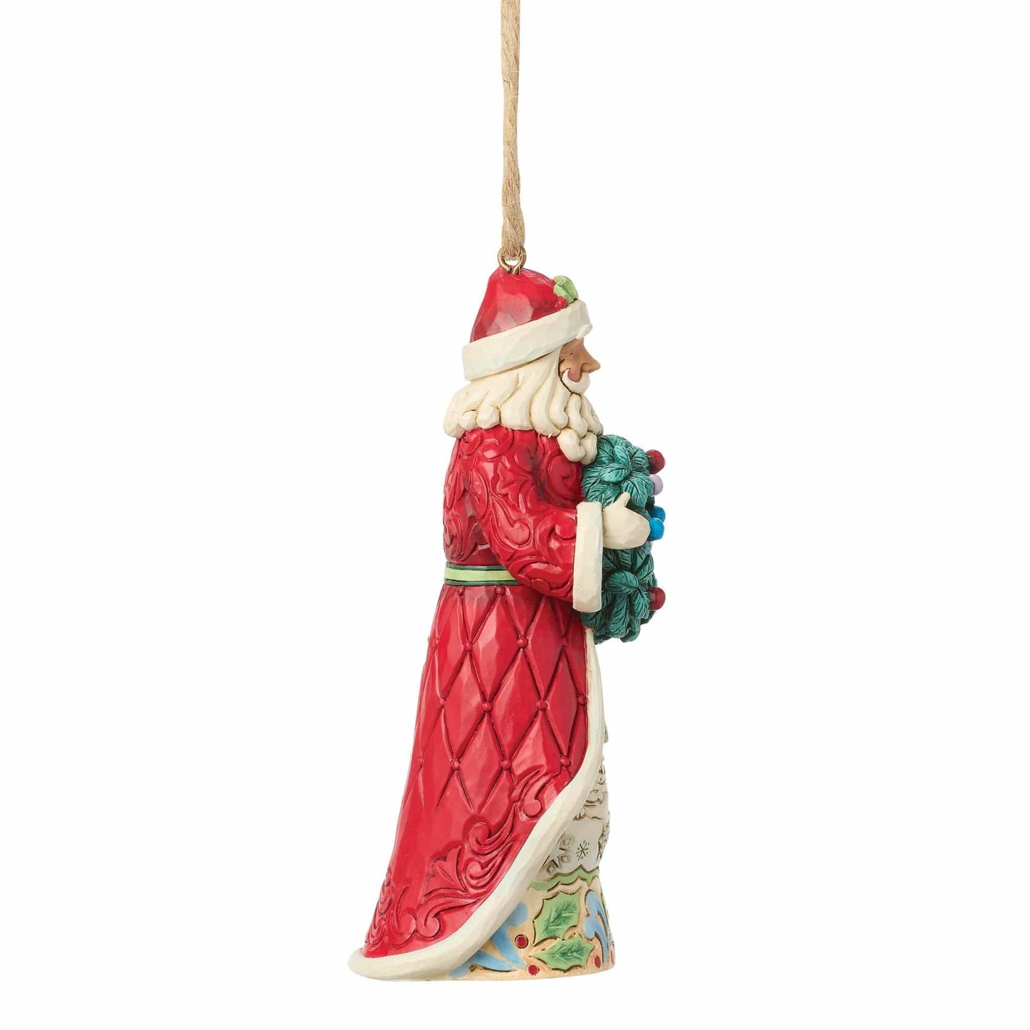 Heartwood Creek Santa With Wreath Hanging Ornament By Jim Shore