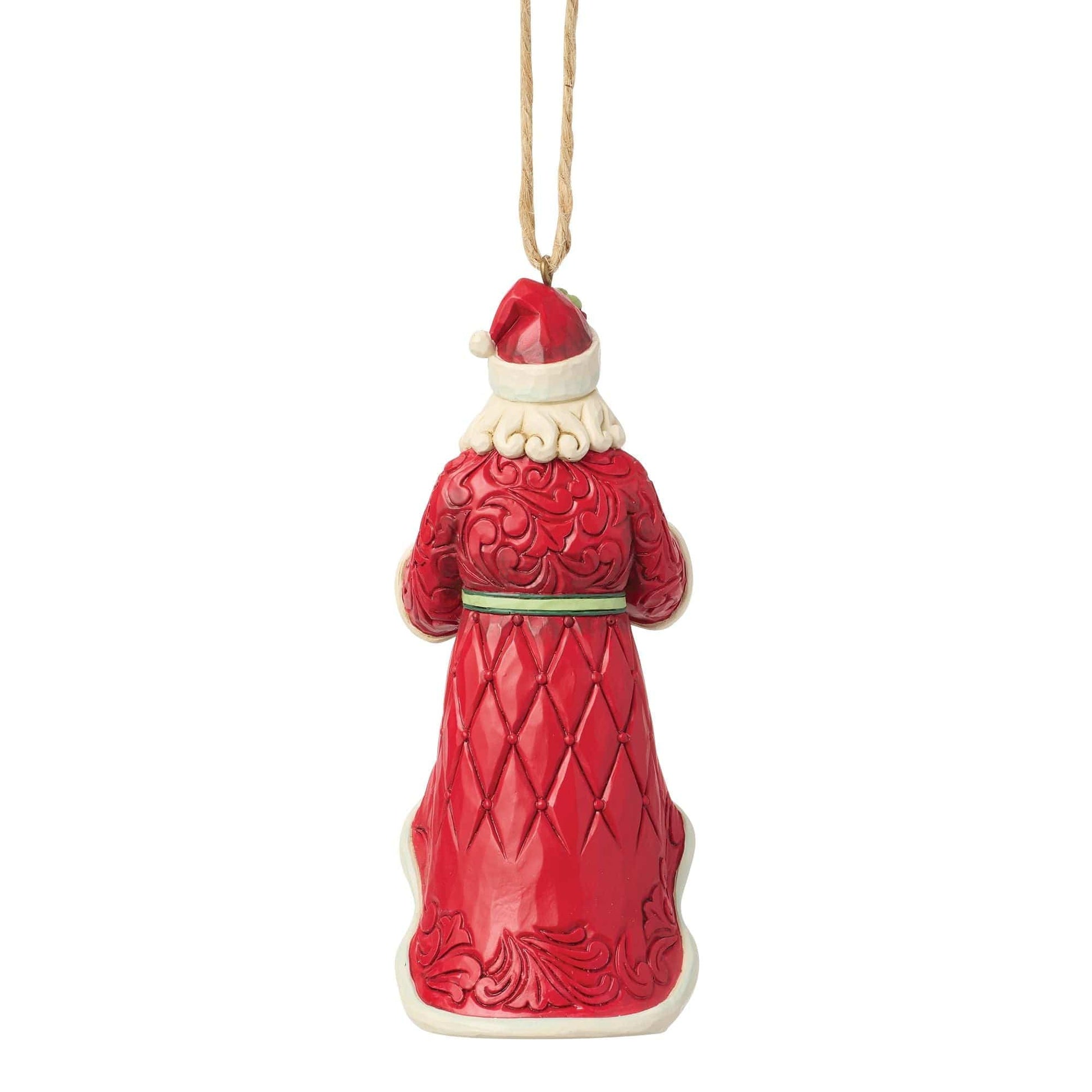 Heartwood Creek Santa With Wreath Hanging Ornament By Jim Shore