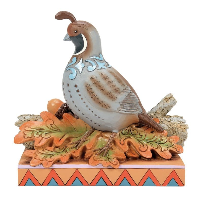 Heartwood Creek Shades of Fall Quail on Leaves Figurine By Jim shore