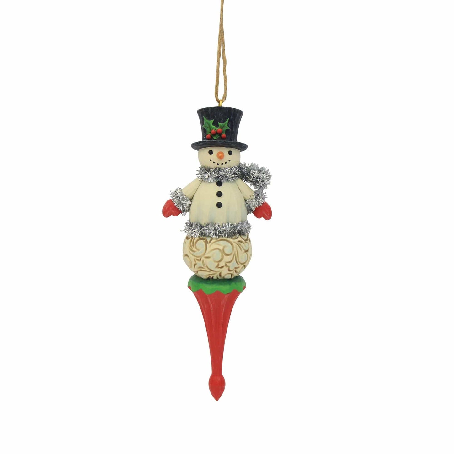 Heartwood Creek Snowman Finial Hanging Ornament By Jim Shore