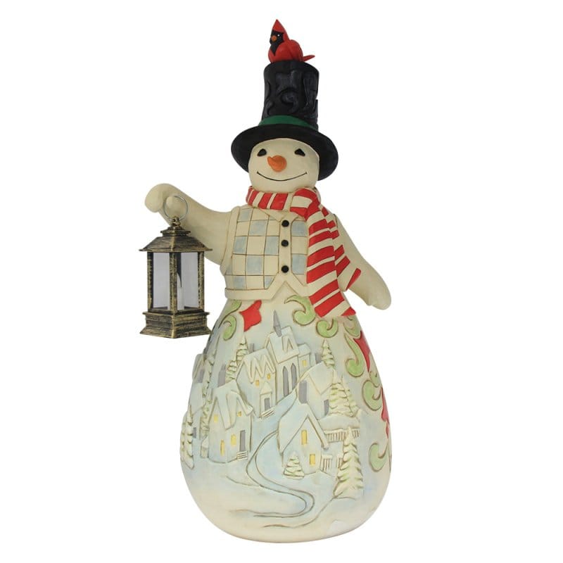 Heartwood Creek Snowman LED Candle Statue By Jim Shore