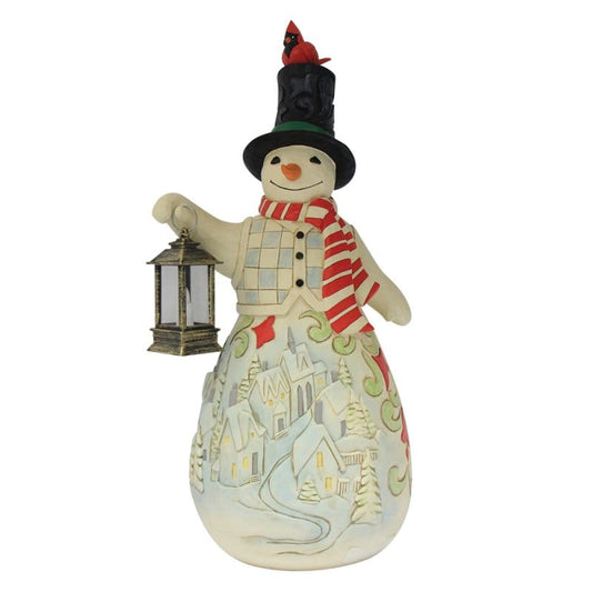Heartwood Creek Snowman LED Candle Statue By Jim Shore