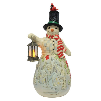 Heartwood Creek Snowman LED Candle Statue By Jim Shore