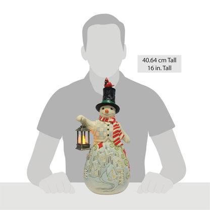 Heartwood Creek Snowman LED Candle Statue By Jim Shore