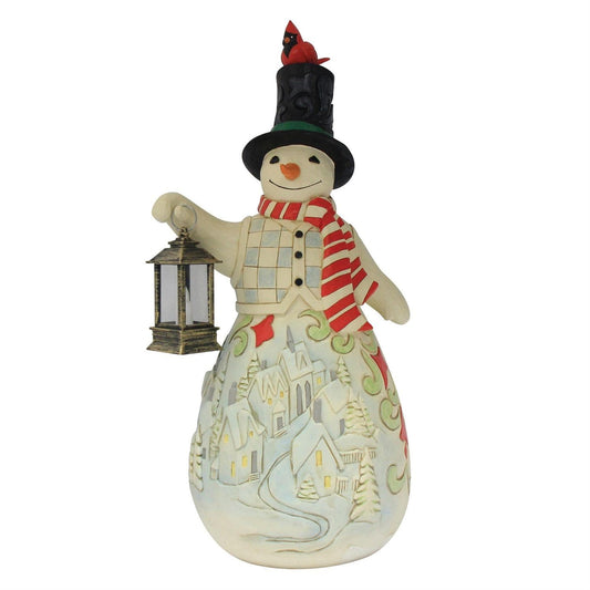 Heartwood Creek Snowman LED Candle Statue By Jim Shore