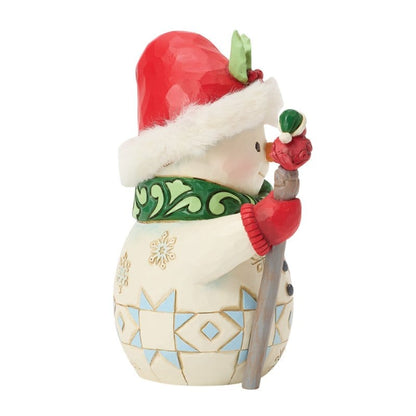 Heartwood Creek Snowman with Bird On Stick Pint-Sized Figurine By Jim Shore