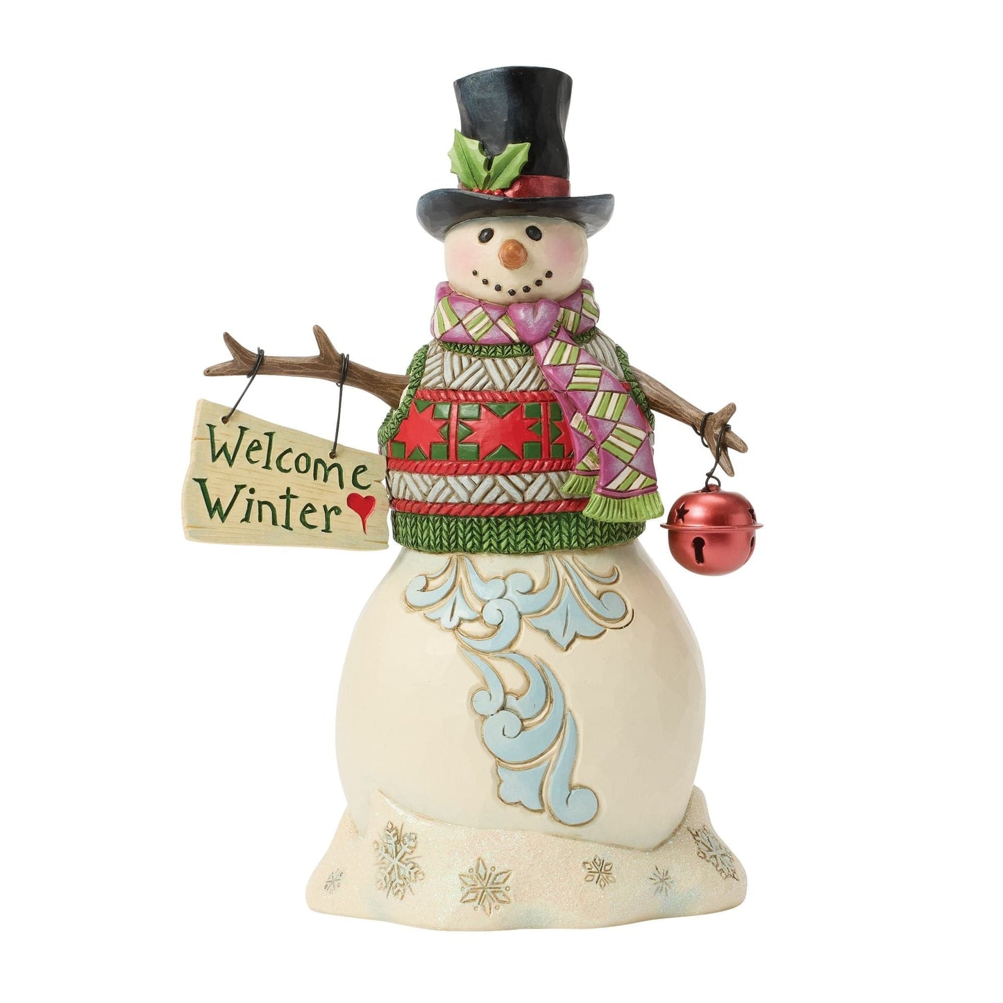 Heartwood Creek Snowman With Sign Figurine By Jim Shore